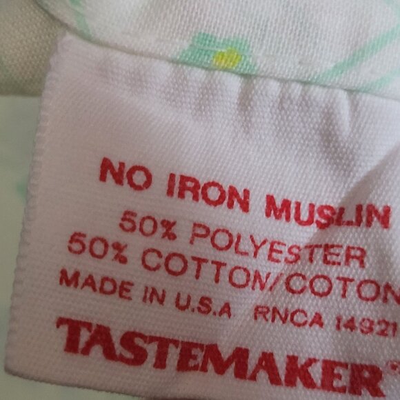 Vintage Pillow Case Set of 2 Standard Tastemaker Muslin Floral Cotton Blend - Picture 4 of 7